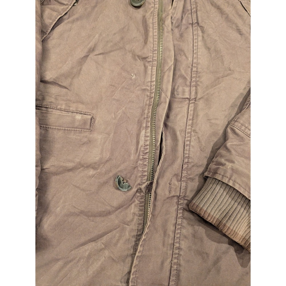 Superdry International Mens Military Parka Faux Fur Hood Button Zip Size 2XL - Picture 4 of 10